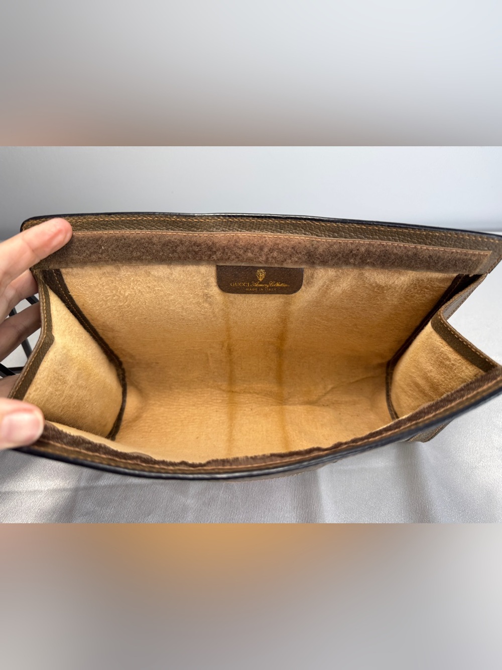 Gucci Vintage GG Beige Supreme Sherry Line Canvas Clutch Bag - Picture 7 of 16